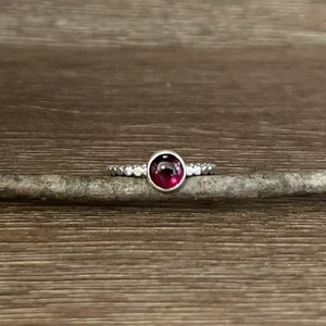 Garnet Beaded Stacking Ring