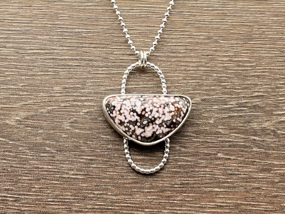 Ocean Jasper Elliptical Pendant